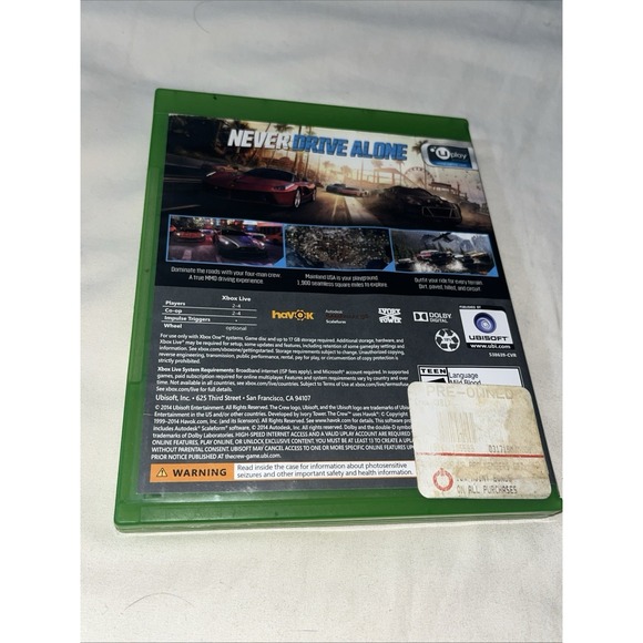 The Crew (Microsoft Xbox One, 2014) Racing Game Fast Fun VTG Relic Kid Friendly - Picture 10 of 16